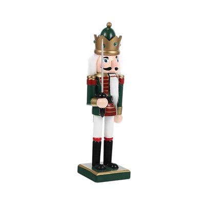 18cm Ahşap Kurşun Asker Kırmızı Yeşil Kıyafetli Nutcracker