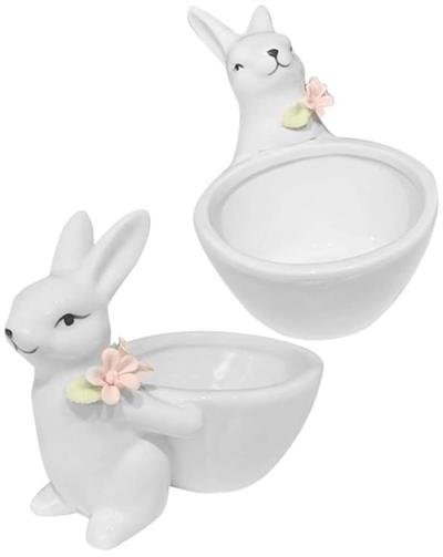 2 Adet 11cm Seramik Tavşan Biblo Dekor