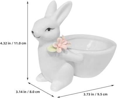 2 Adet 11cm Seramik Tavşan Biblo Dekor