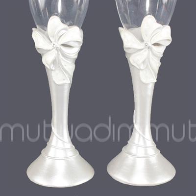 2 Adet Sedefli Cam Kadeh