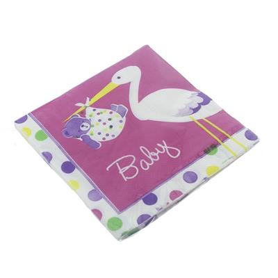 20 Adet 33cm Kağıt Peçete Leylekli