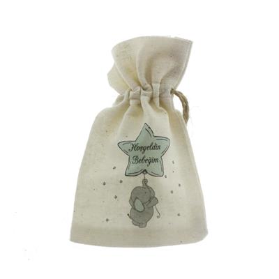 20 Adet 8x13cm Keten Kese Filli Hoşgeldin Bebeğim