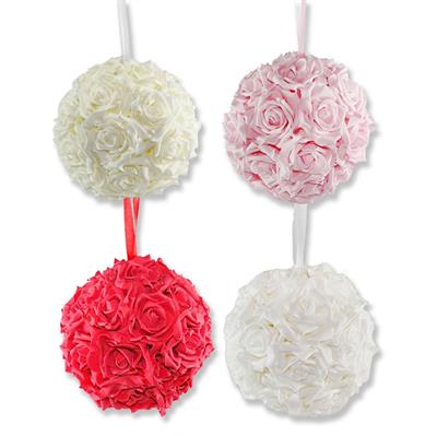 20cm Çapında Organizasyon Askılı Çiçek Topu Gül