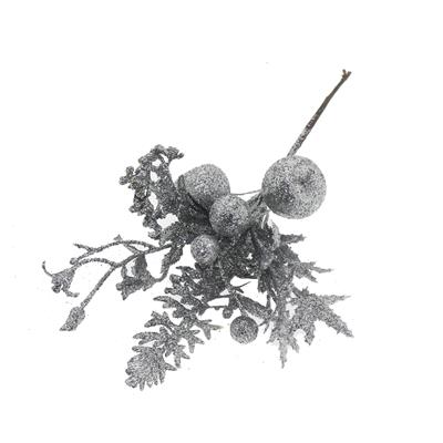 20cm Gümüş Simli Yapay Çiçek 1 Adet