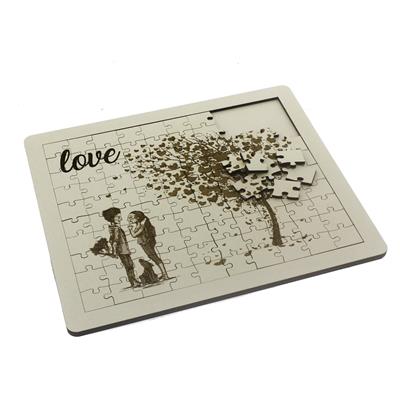 21x24cm 100 Parça Ahşap Puzzle Yap-Boz Love Sevgiliye