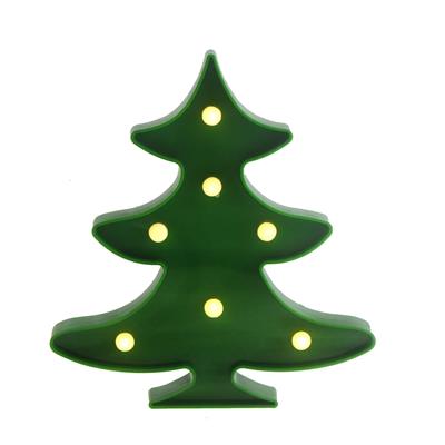 22cm Led Çam Ağacı Plastik Işık Gece Lambası Aydınlatma Pilli