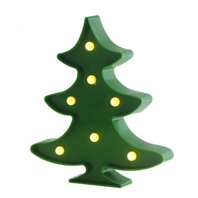 22cm Led Çam Ağacı Plastik Işık Gece Lambası Aydınlatma Pilli