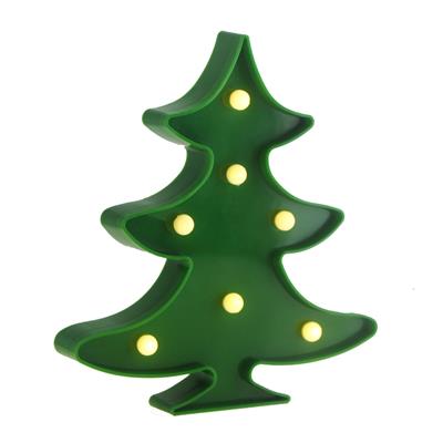 22cm Led Çam Ağacı Plastik Işık Gece Lambası Aydınlatma Pilli