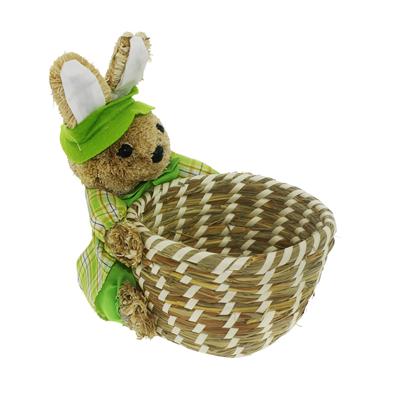 22X24cm Hasır Sepet Tavşanlı (14X10cm Sepet)