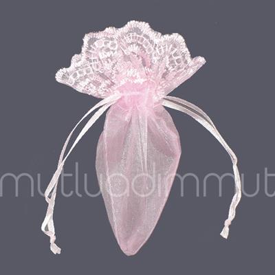 24 Adet 10x13cm Ağzı Dantel Üçgen Kese