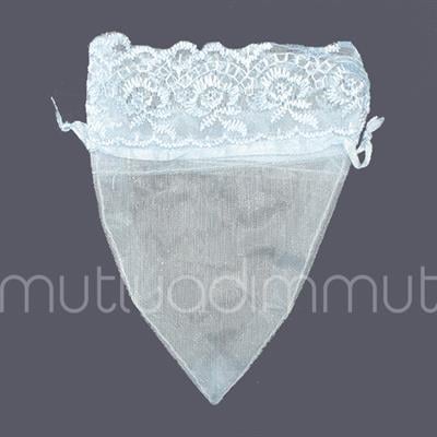 24 Adet 10x13cm Ağzı Dantel Üçgen Kese