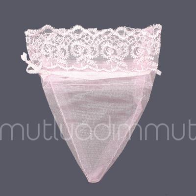 24 Adet 10x13cm Ağzı Dantel Üçgen Kese