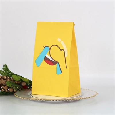 24 Adet 12x21cm Smile Gülen Yüzler Kese Kağıdı Yapışkan Sticlerlı Torba Poşet