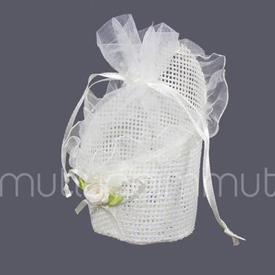 24 Adet Ağzı Üçgen Hasır Hediyelik Çanta Kese Çerezlik