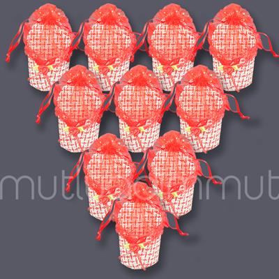 24 Adet Ağzı Üçgen Hasır Hediyelik Çanta Kese Çerezlik