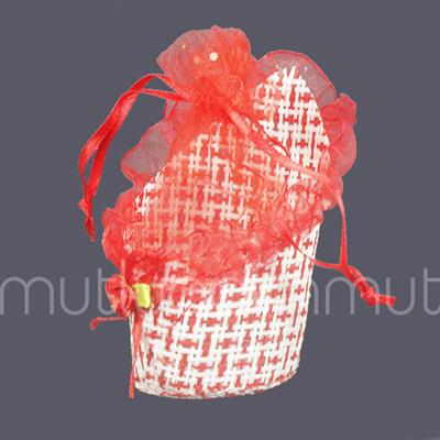 24 Adet Ağzı Üçgen Hasır Hediyelik Çanta Kese Çerezlik