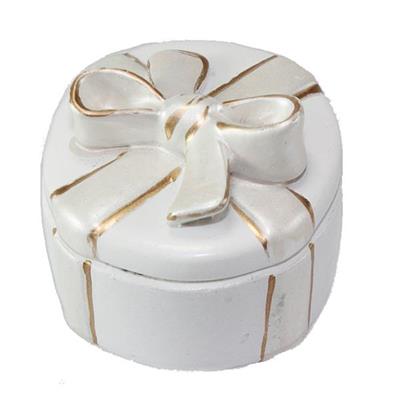 24 Adet Altın Fiyonklu Yuvarlak Kutu Biblo