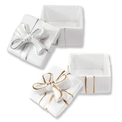 24 Adet Fiyonklu Kare Kutu Biblo 3x4cm