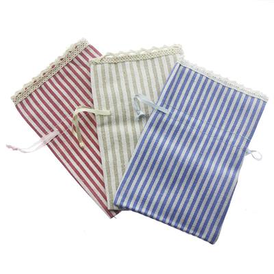 25 Adet 10x15cm Boyuna Çizgili Kumaş Kese