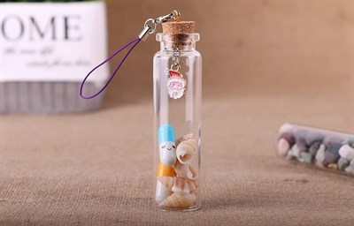 25 Adet 2,2x9cm Cam Tüp Şişe Mantar Tıpalı