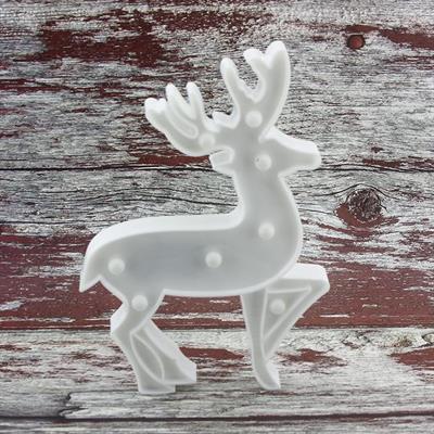 25cm Led Işıklı Geyik Plastik Gece Lambası Pilli