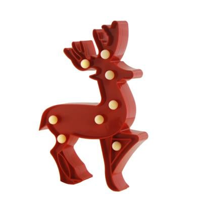 25cm Led Işıklı Geyik Plastik Gece Lambası Pilli