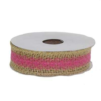 2,5cm X 4,5m Ortası Dantelli Doğal Rafya Kurdela