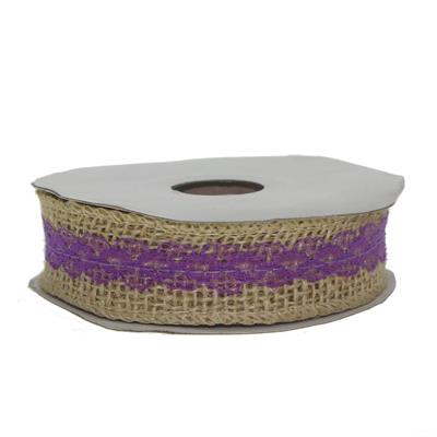 2,5cm X 4,5m Ortası Dantelli Doğal Rafya Kurdela