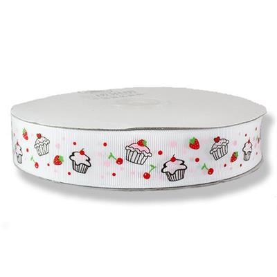 2,5cm X 50m Cupcake Motifli Grogren Kurdela