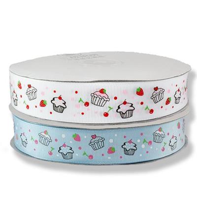 2,5cm X 50m Cupcake Motifli Grogren Kurdela