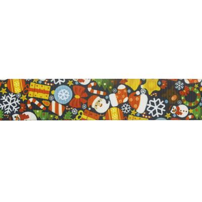 2,5cm x 5metre Grogren Yılbaşı Kurdela Karışık Desen No: 1