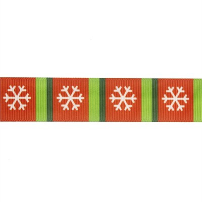 2,5cm x 5metre Grogren Yılbaşı Kurdela Kar Taneli No: 21