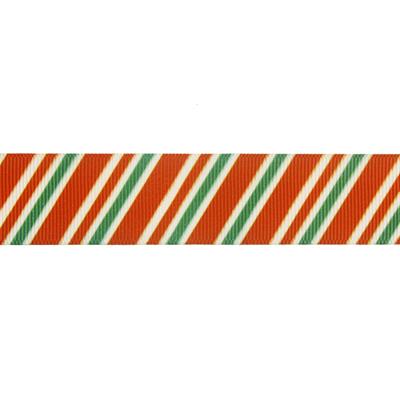 2,5cm x 5metre Grogren Yılbaşı Kurdela Çapraz Çizgili No: 19