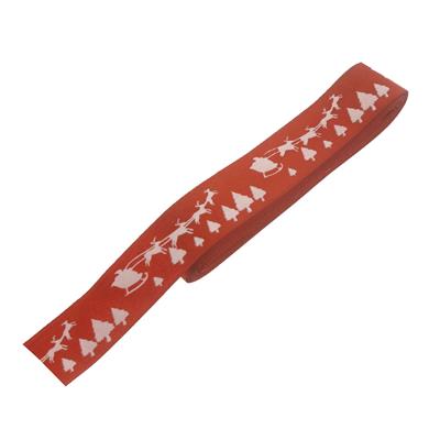 2,5cm x 5metre Kızak Geyik Ağaçlı Saten Kurdela