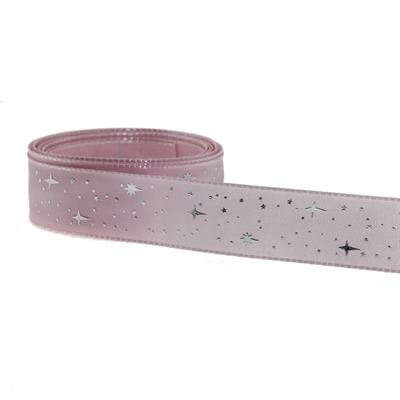 2,5cm x 5metre Parlak Yıldızlı Kumaş Kurdela