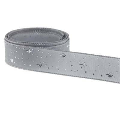 2,5cm x 5metre Parlak Yıldızlı Kumaş Kurdela