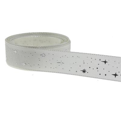 2,5cm x 5metre Parlak Yıldızlı Kumaş Kurdela