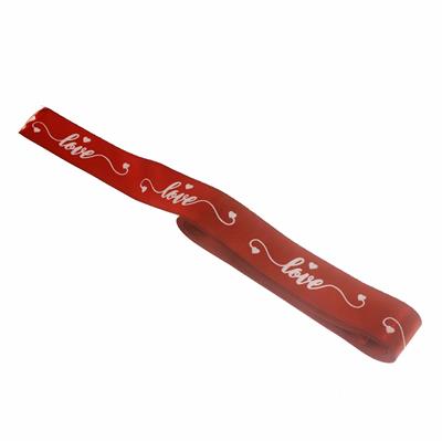 2,5cm x 5metre Saten Kurdela Kalp Love Baskılı Yazılı