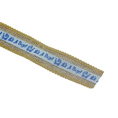 2,5cm X 9,1metre Baby Yazılı Keten Kurdela