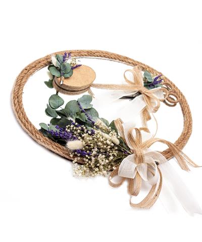 25x35cm Söz Nişan Tepsisi Makas Doğal Süslemeler