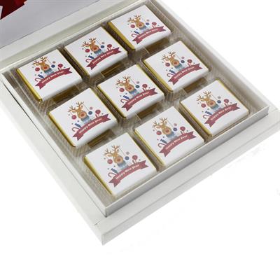 27 Adet Kişiye Özel Geyikli Madlen Çikolata Yılbaşı