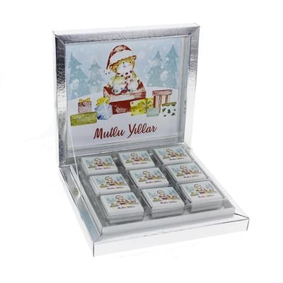 27 Adet Yılbaşı Çikolatası Madlen Yazı Baskılı Ayıcık