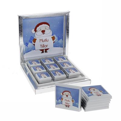 27 Adet Yılbaşı Çikolatası Madlen Yazı Baskılı Noel Baba