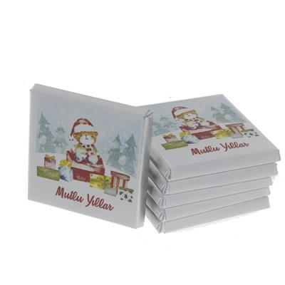 27 Adet Yılbaşı Çikolatası Madlen Yazı Baskılı Ayıcık