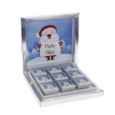 27 Adet Yılbaşı Çikolatası Madlen Yazı Baskılı Noel Baba
