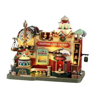 28cm Yılbaşı Pasta Fabrikası Christmas Cake Factory Müzikli Işıklı Dekor