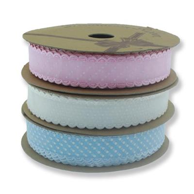 2cm x 10metre İki Kenarı Oyalı Puanlı Organze Kurdela