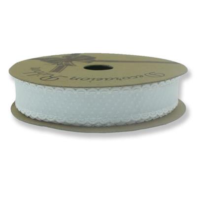 2cm x 10metre İki Kenarı Oyalı Puanlı Organze Kurdela