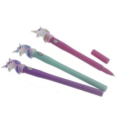 3 Adet Led Işıklı Unicorn At Tükenmez Kalem