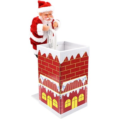 30cm Bacaya Girip Çıkan Noel Baba Hareketli Pilli